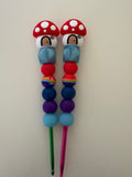 Ergonomic beaded crochet hook Toadstool