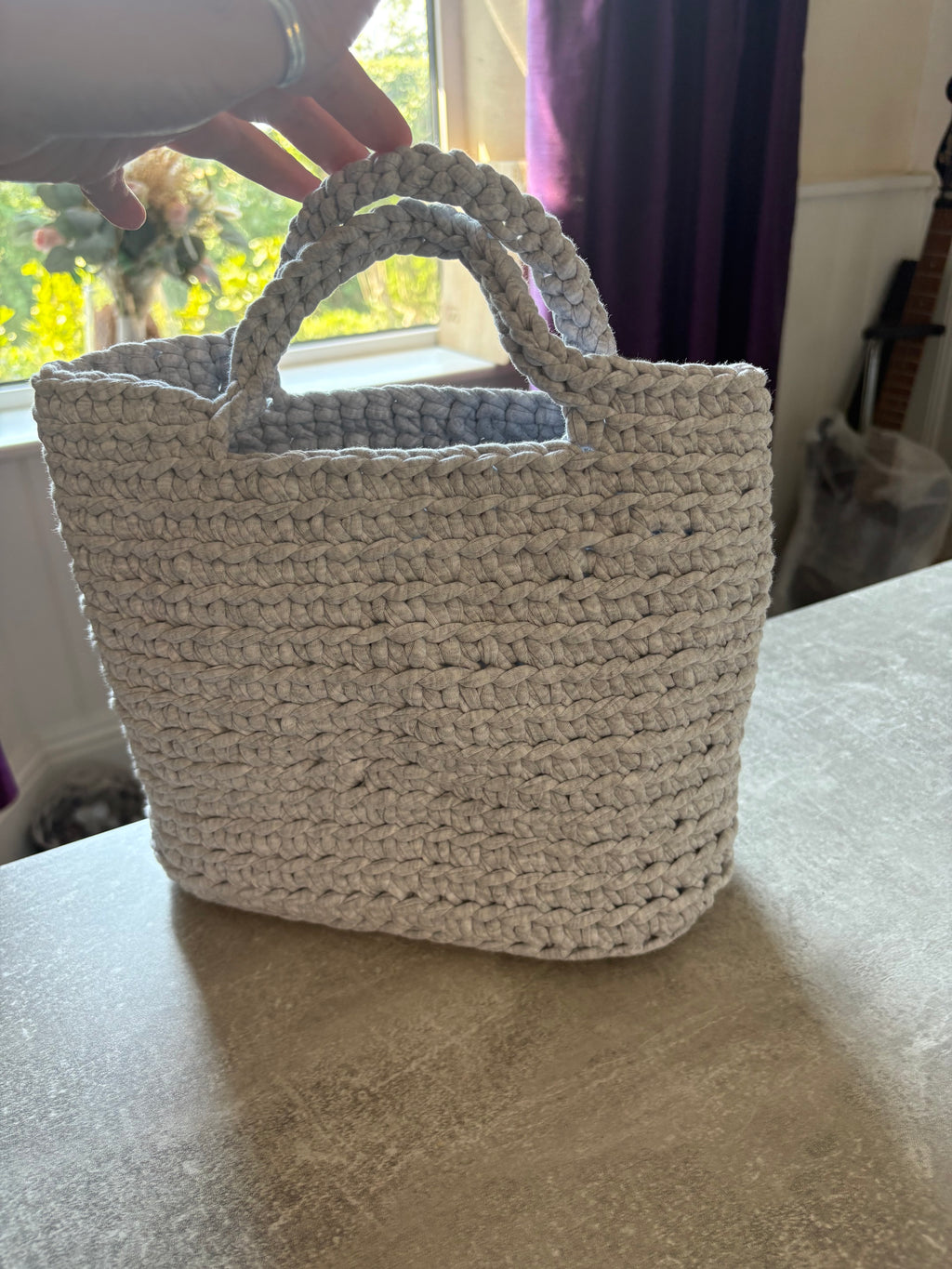 Crocheted handmade handbag in red