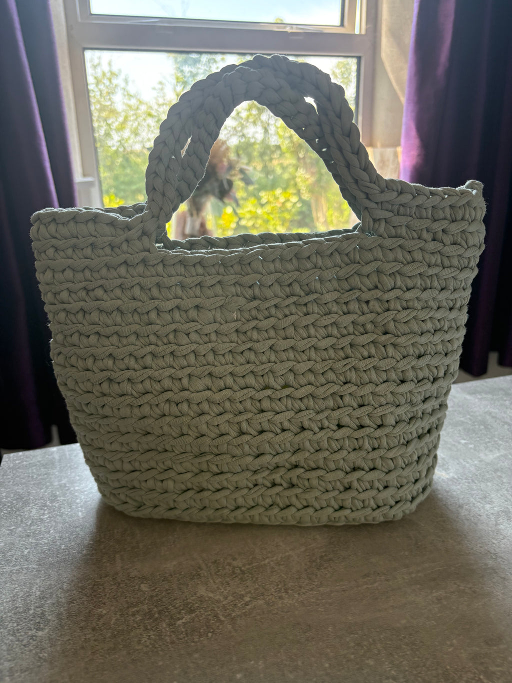 Crocheted handmade handbag in red