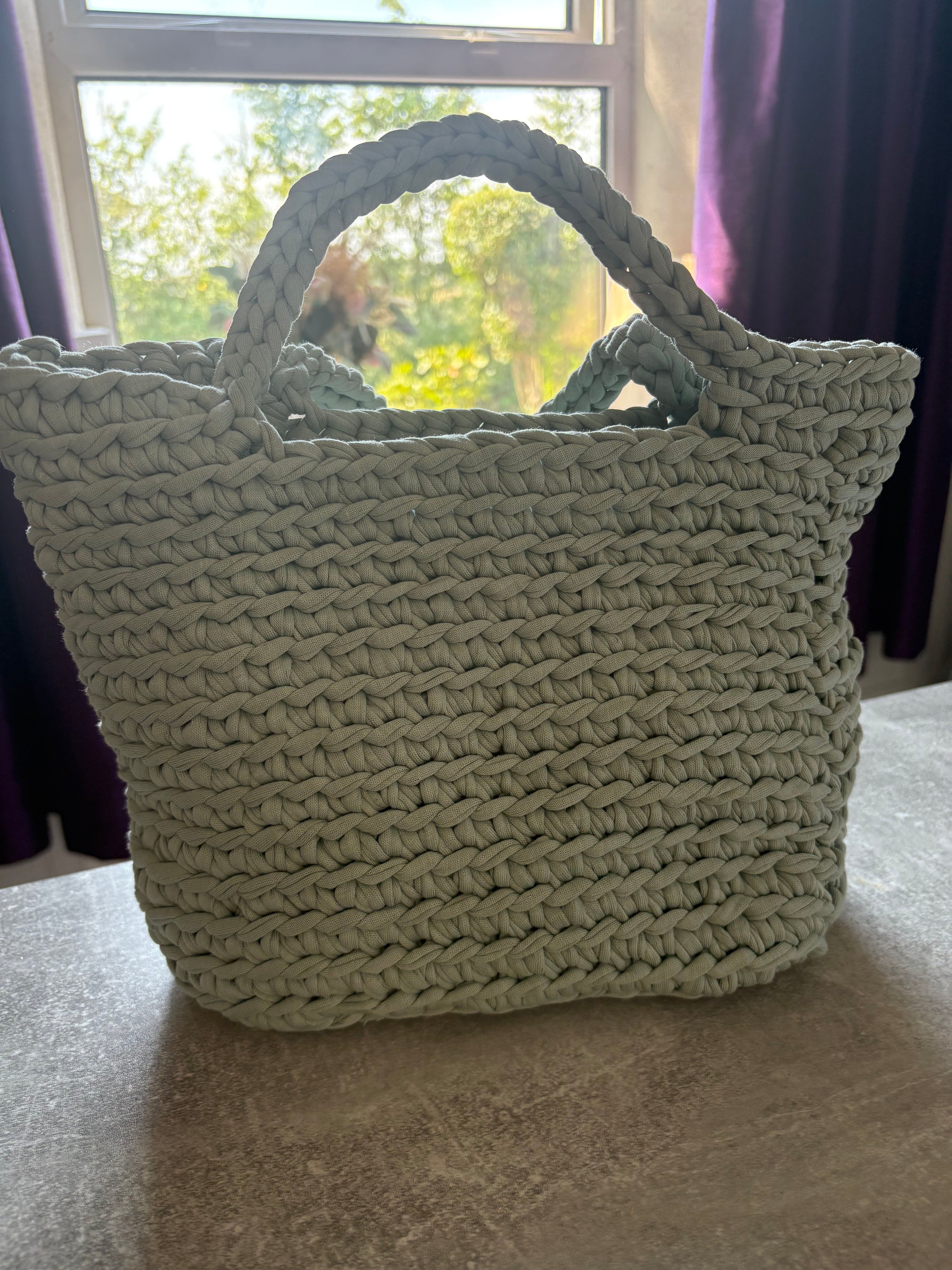Crocheted handmade handbag in red