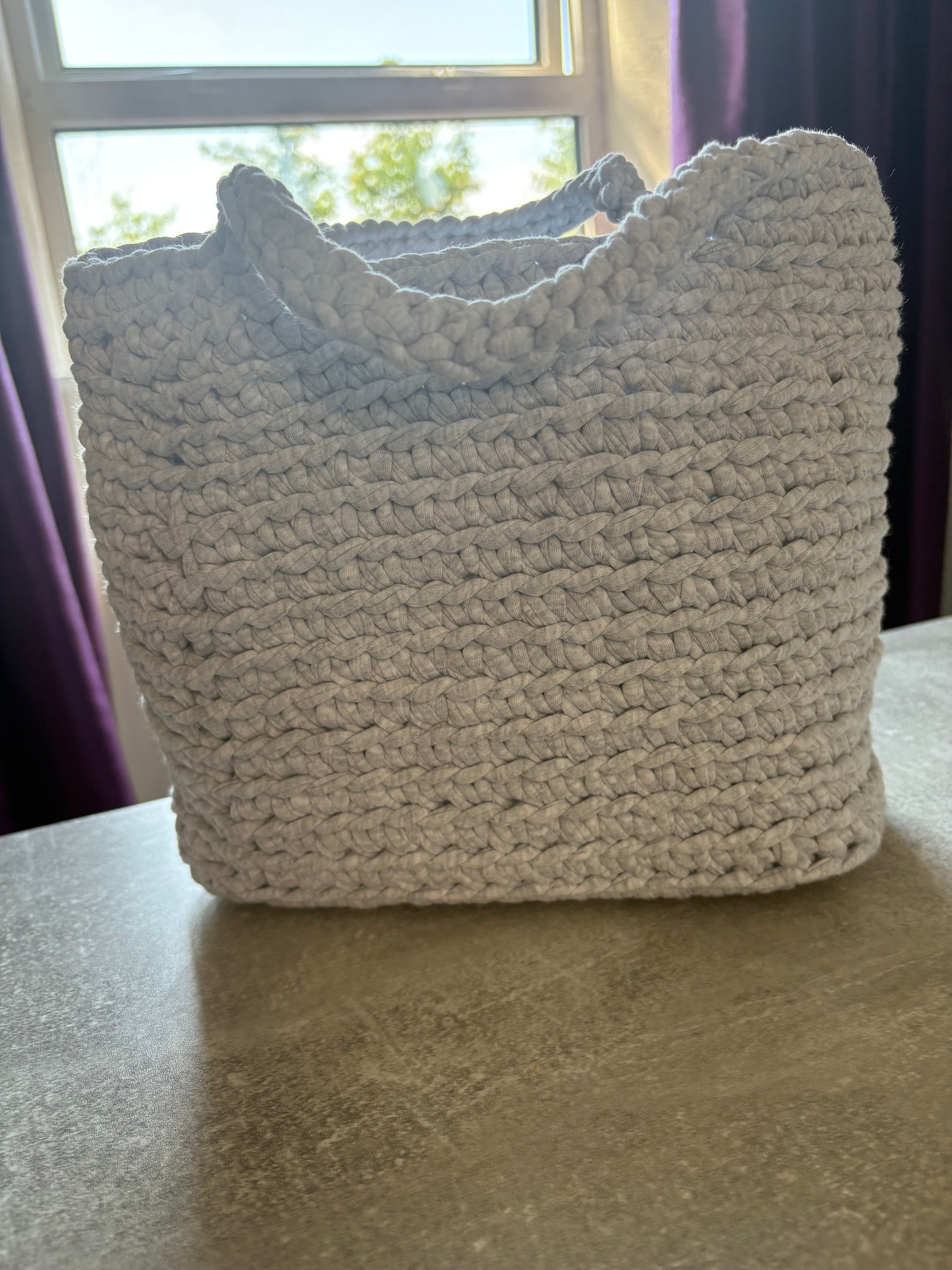 Crocheted handmade handbag in red