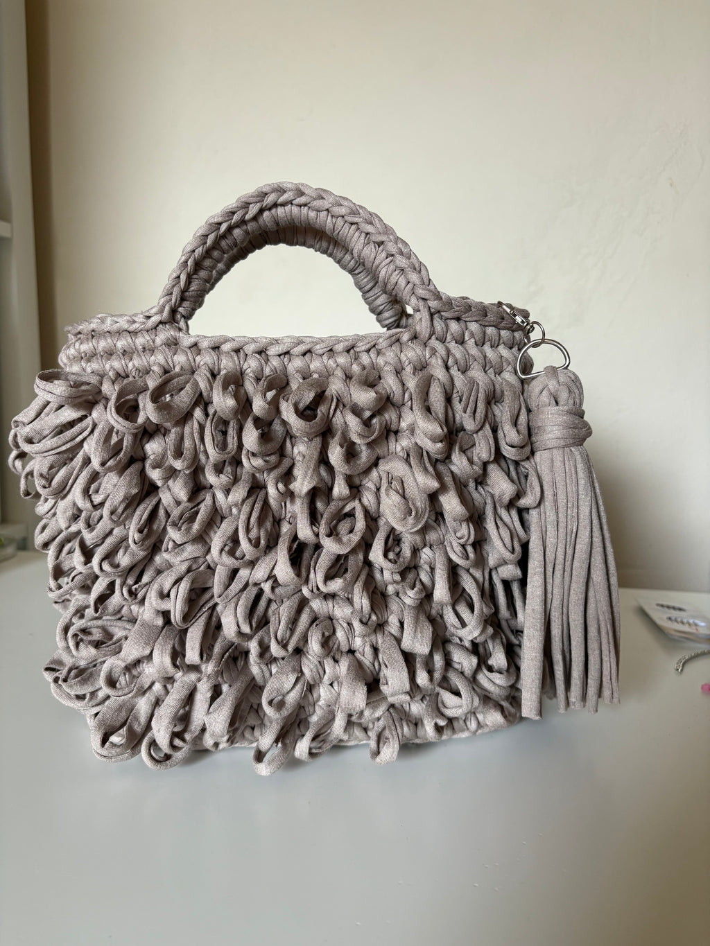 Handmade crochet handbag