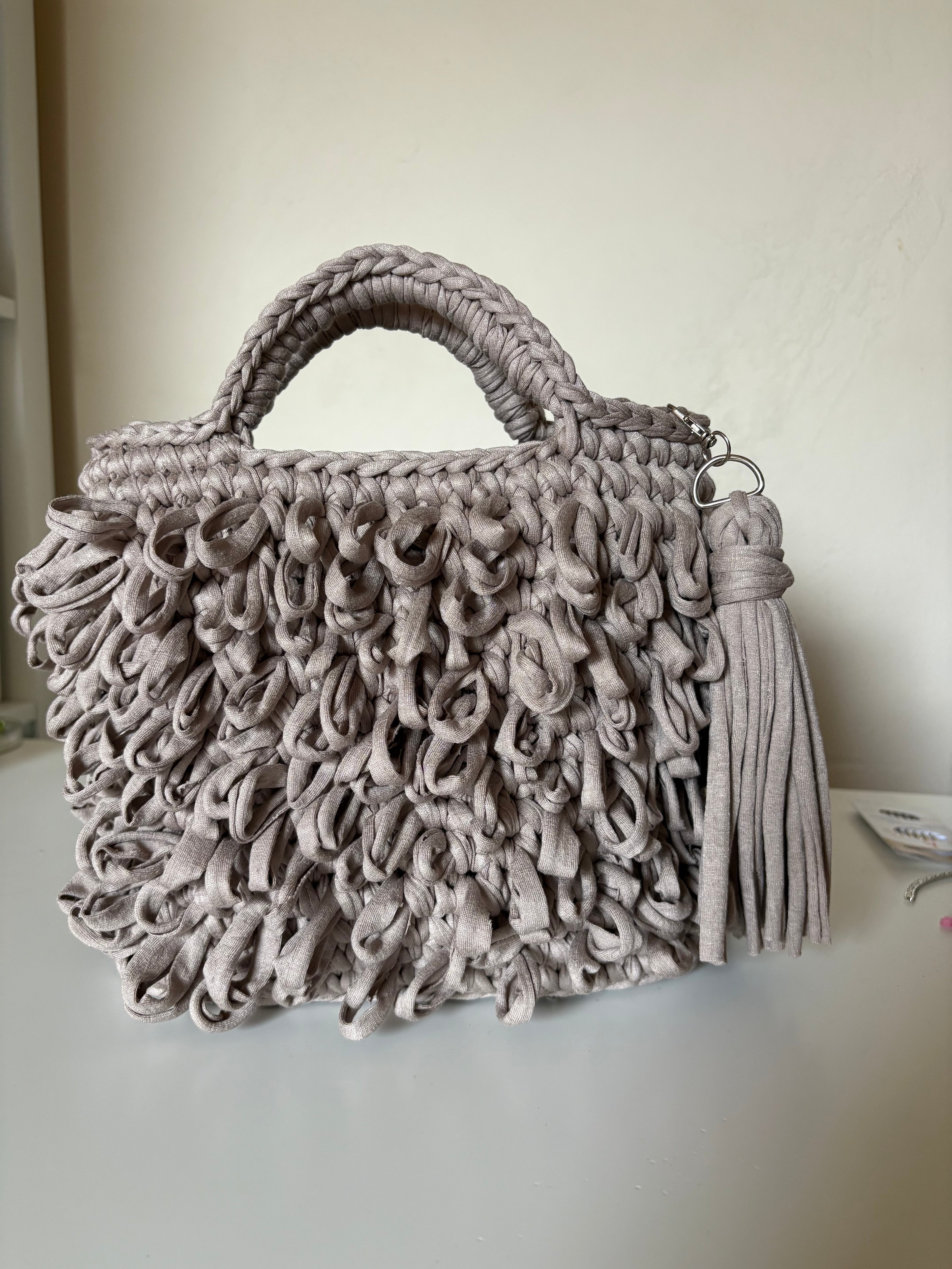 Handmade crochet handbag
