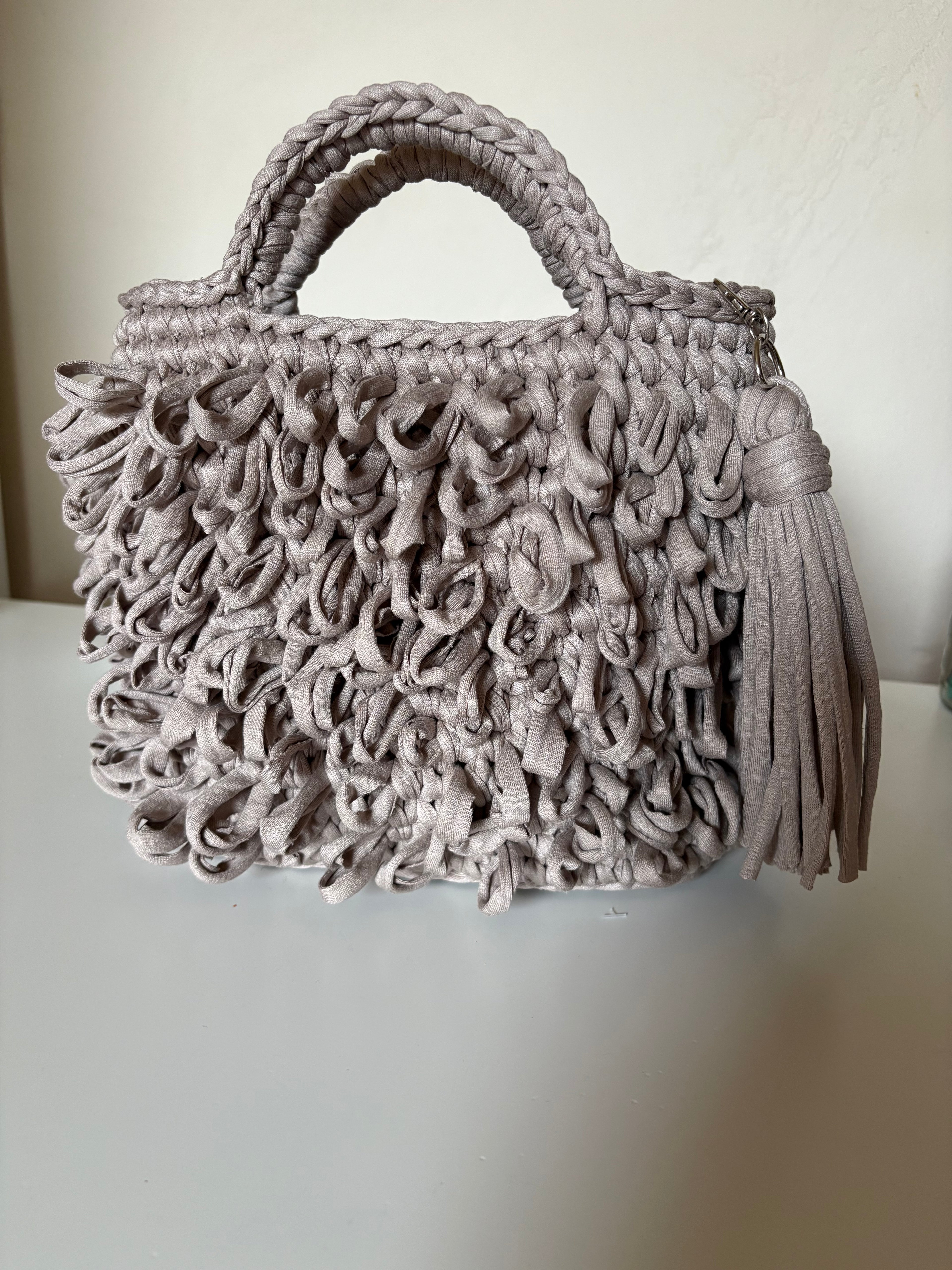 Handmade crochet handbag